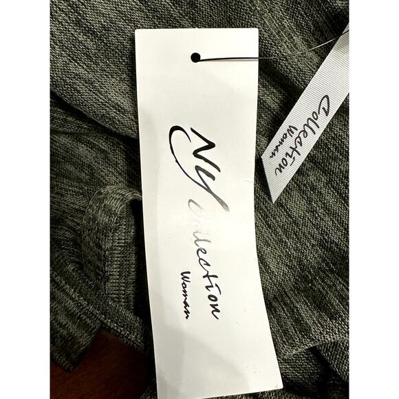 NY Collection Top Twist Front Keyhole Neckline Heathered Olive Green W US 2X NWT - Picture 8 of 12